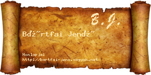 Bártfai Jenő névjegykártya